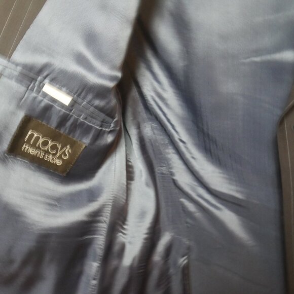 Lauren Ralph Lauren Navy Pinstripe Wool Suit Jacket 40S - Picture 6 of 16